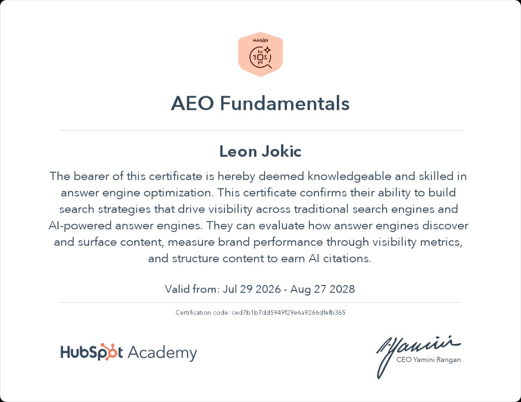 AEO Fundamentals – HubSpot Academy